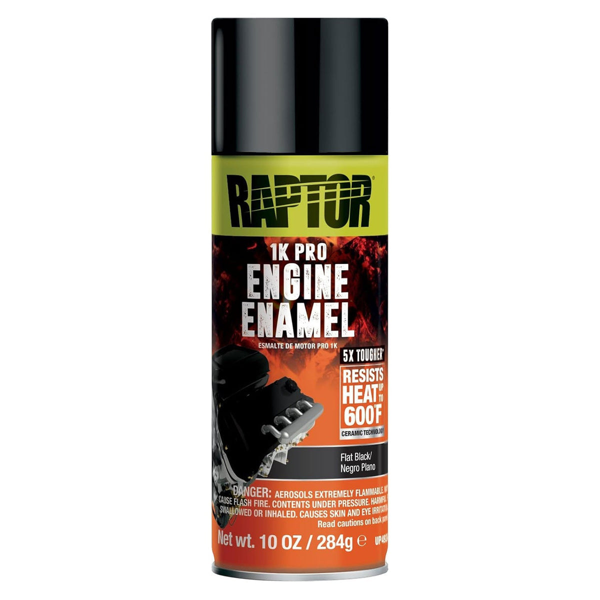 Engine Enamel, Automotive Spray Paint, Heat Resistant, Professional Grade, Easy-To-Use, Flat Black