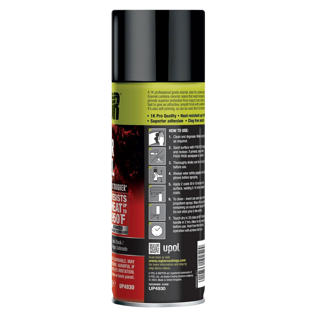 Caliper Enamel, Automotive Spray Paint, Heat Resistant, Protect Brake Calipers, Easy-To-Use, Satin Black