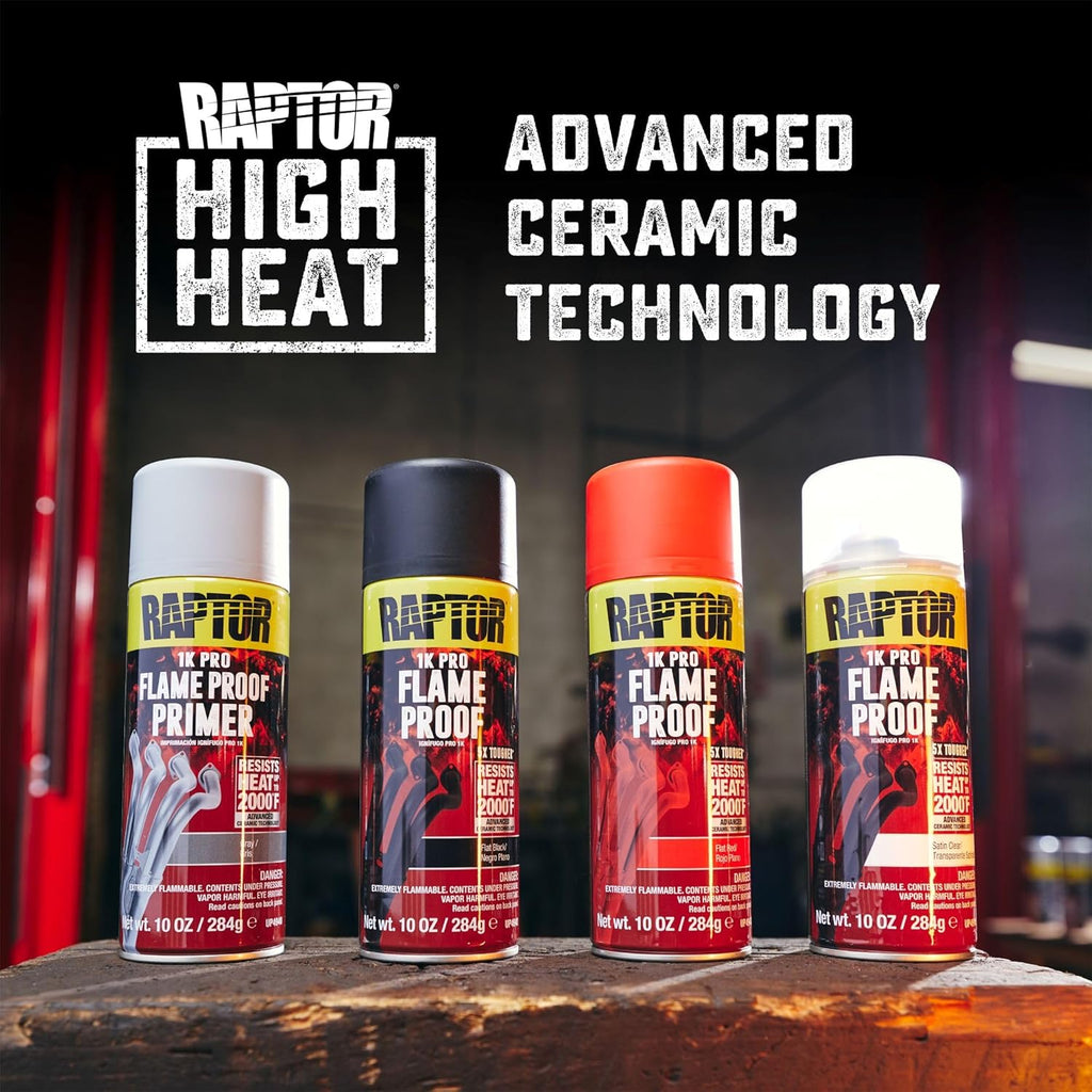 Flameproof Primer Spray, Professional Grade, Extra Tough Automotive Protective Primer Spray For High Heat, Gray