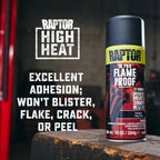 Flameproof Automotive Body Paint, Professional Grade, Extra Tough Protective Spray Paint For High Heat, Flat Black