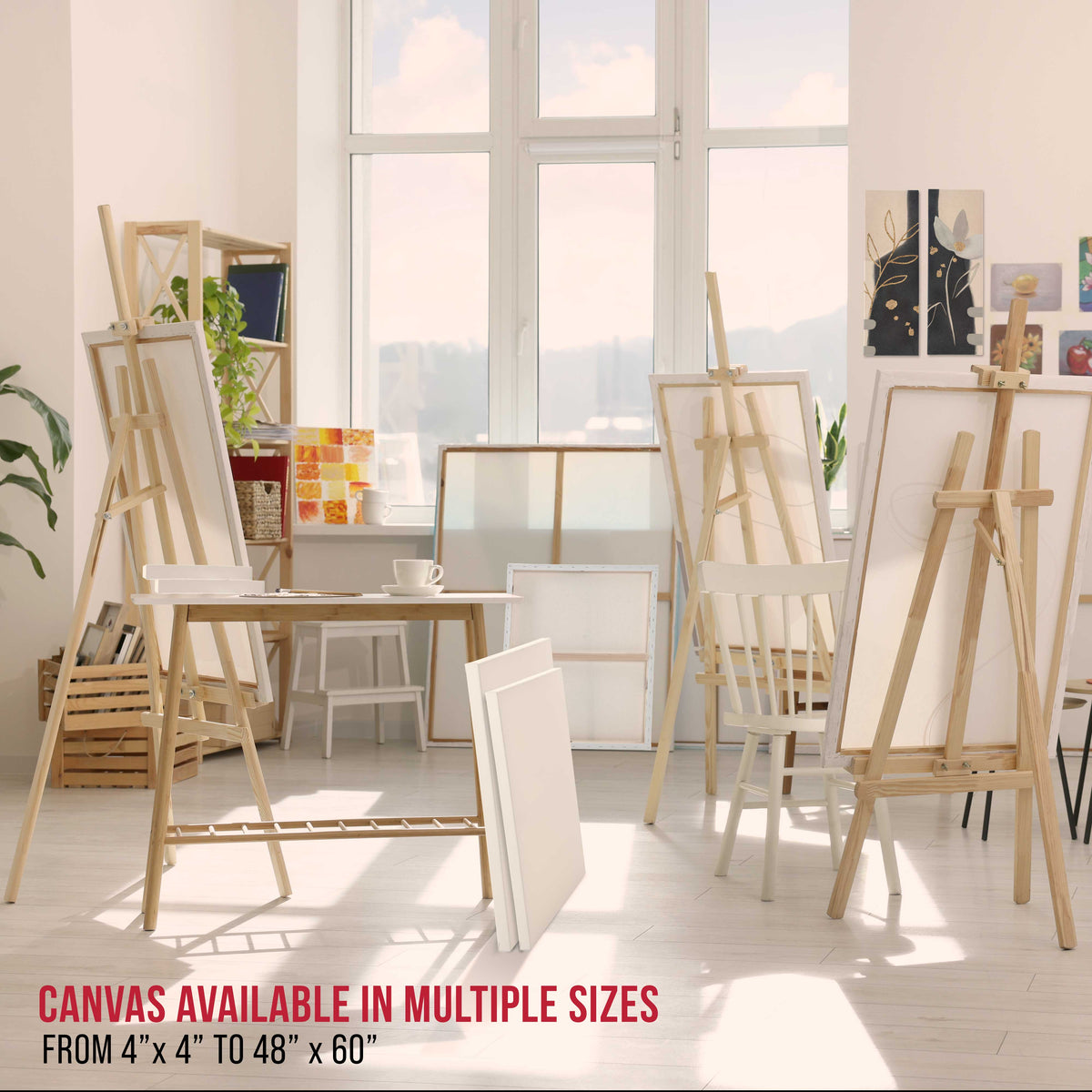 Rectangle Stretched Canvas for Painting 12x60 inch Gallery Depth 1-1/2" Thick, 3-Pack - 12oz Acrylic Gesso Triple Primed, Professional Artist Quality, 100% Cotton - Oil, Pouring Paint