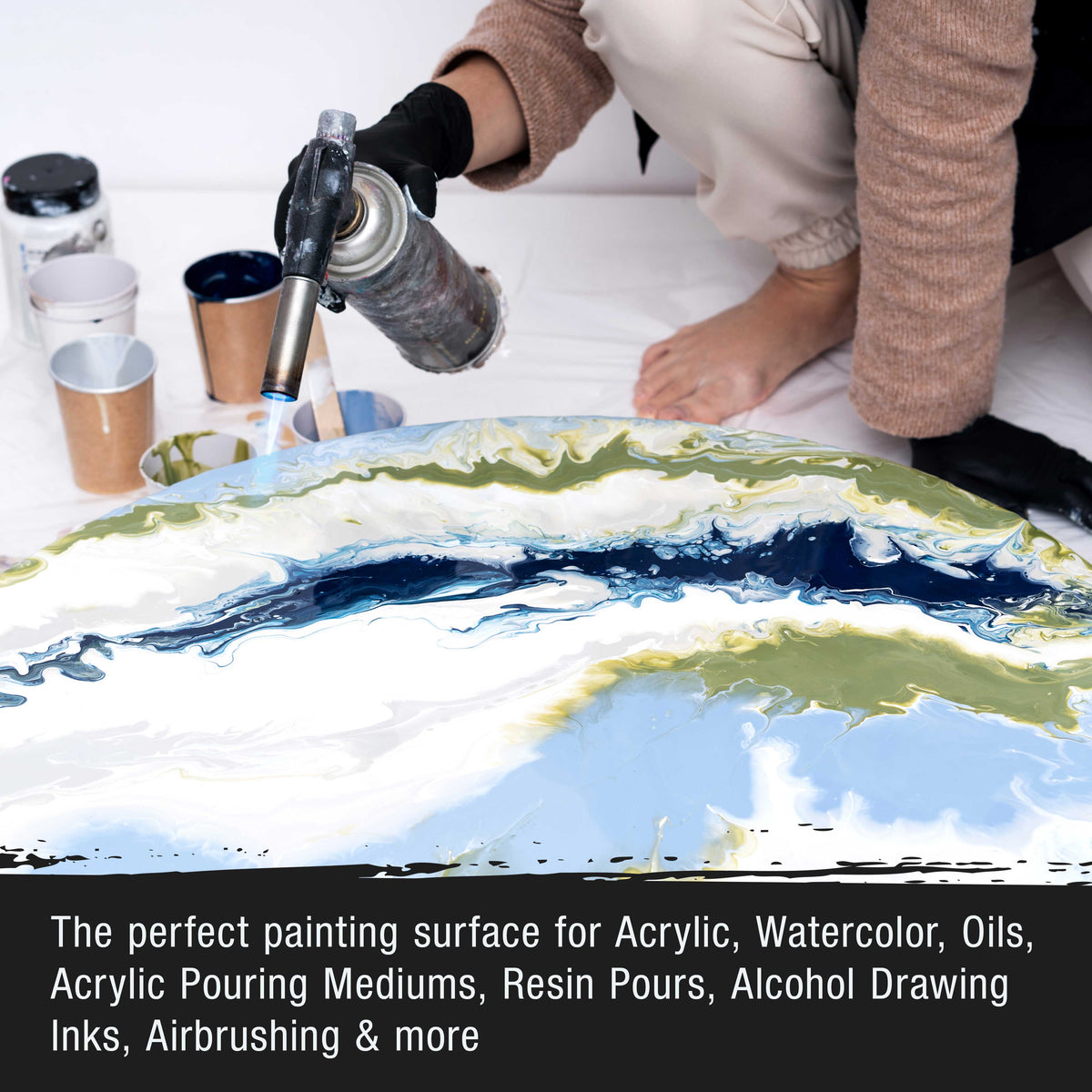 36 Inch Diameter Round Gallery 12 Ounce Primed Gesso Professional Quality Acid-Free Stretched Canvas (Pack of 2)