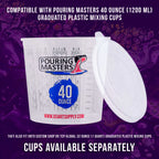 Pouring Masters 12-Pack Mixing Cup Lids for 40 Oz (1200ml) Graduated Plastic Measuring Cup Lids - Storage Seal Top for Pouring Masters Automotive Paint Mixing Cups, Epoxy Resin, Art Supplies