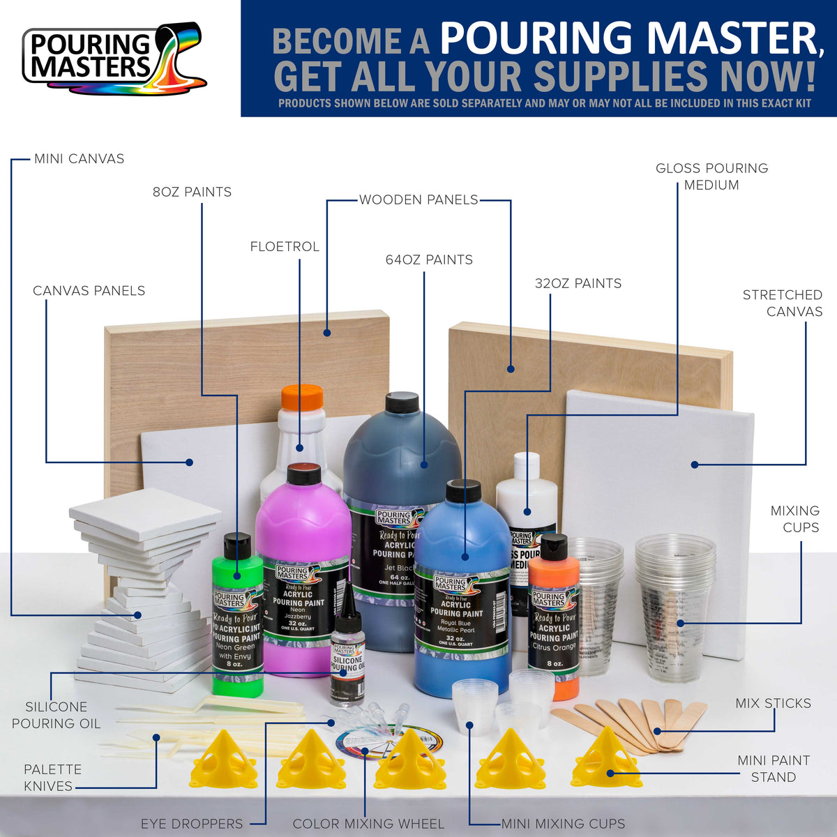 Pouring Masters Jungle Green Metallic Pearl Ready to Pour Acrylic Pouring Paint - Premium 64-Ounce Pre-Mixed Fluid Acrylic Paint - Fluid Art Supplies for Canvas, Wood, Paper, Tile & Rocks