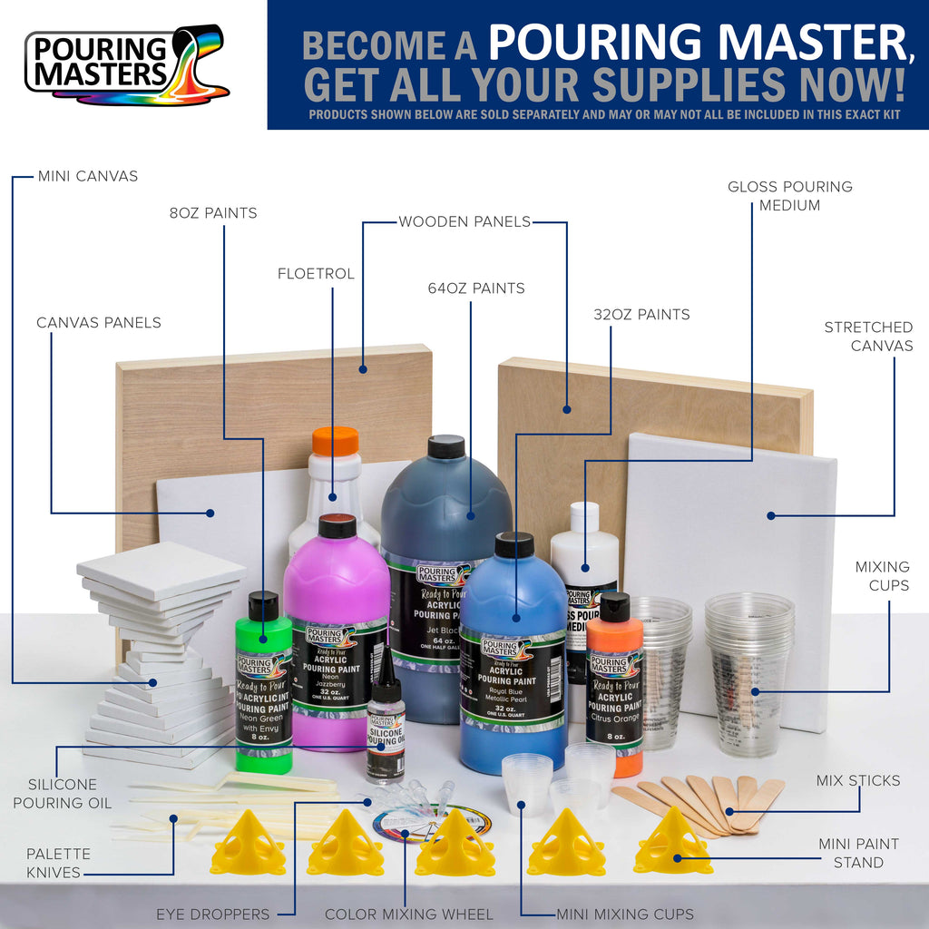 Pouring Masters Lavender Metallic Pearl Ready to Pour Acrylic Pouring Paint - Premium 64-Ounce Pre-Mixed Fluid Acrylic Paint - Fluid Art Supplies for Canvas, Wood, Paper, Tile & Rocks