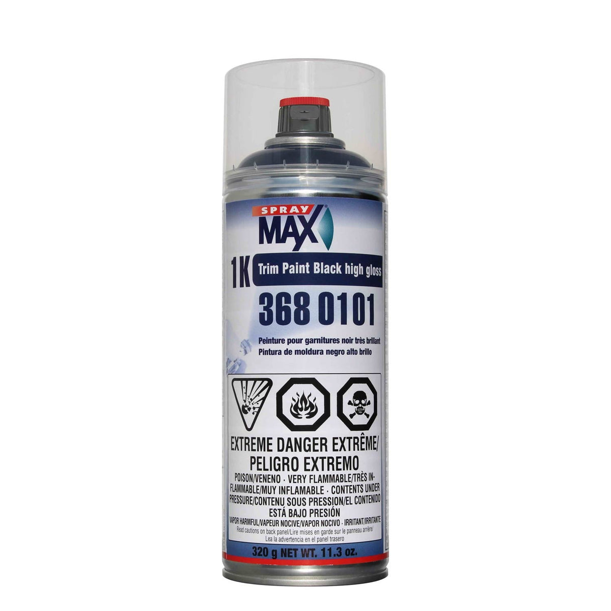 SprayMax 1K Trim Paint Black High Gloss, Aerosol, 11.3oz