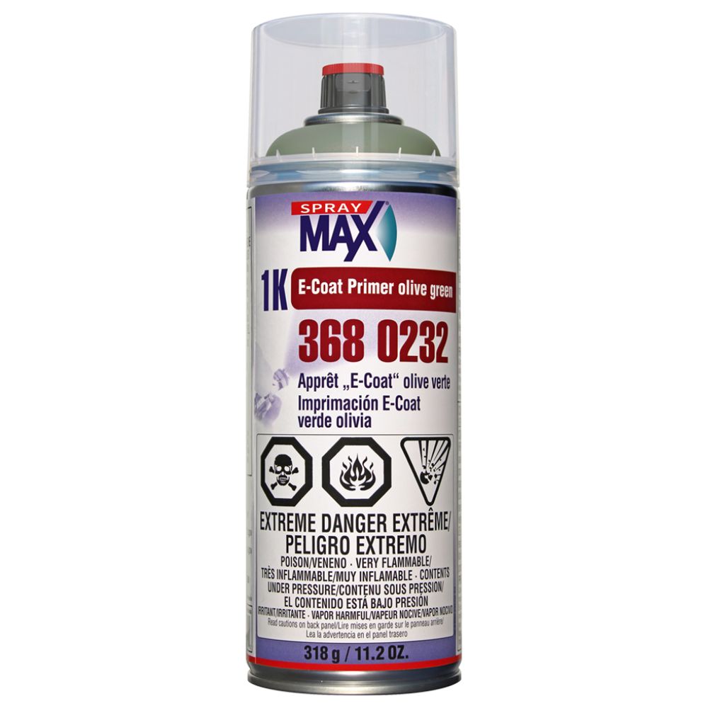 SprayMax 1K E-Coat Primer Olive Green - Aersosol, 11.2oz