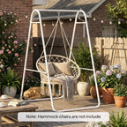 Hammock Chair Stand with Steel Frame, 330 LBS Capacity, White