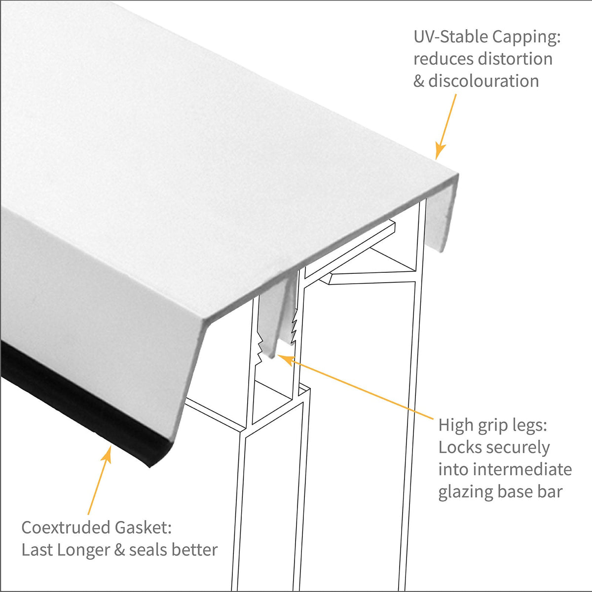Ultralite 500 Glazing Bar Top Cap