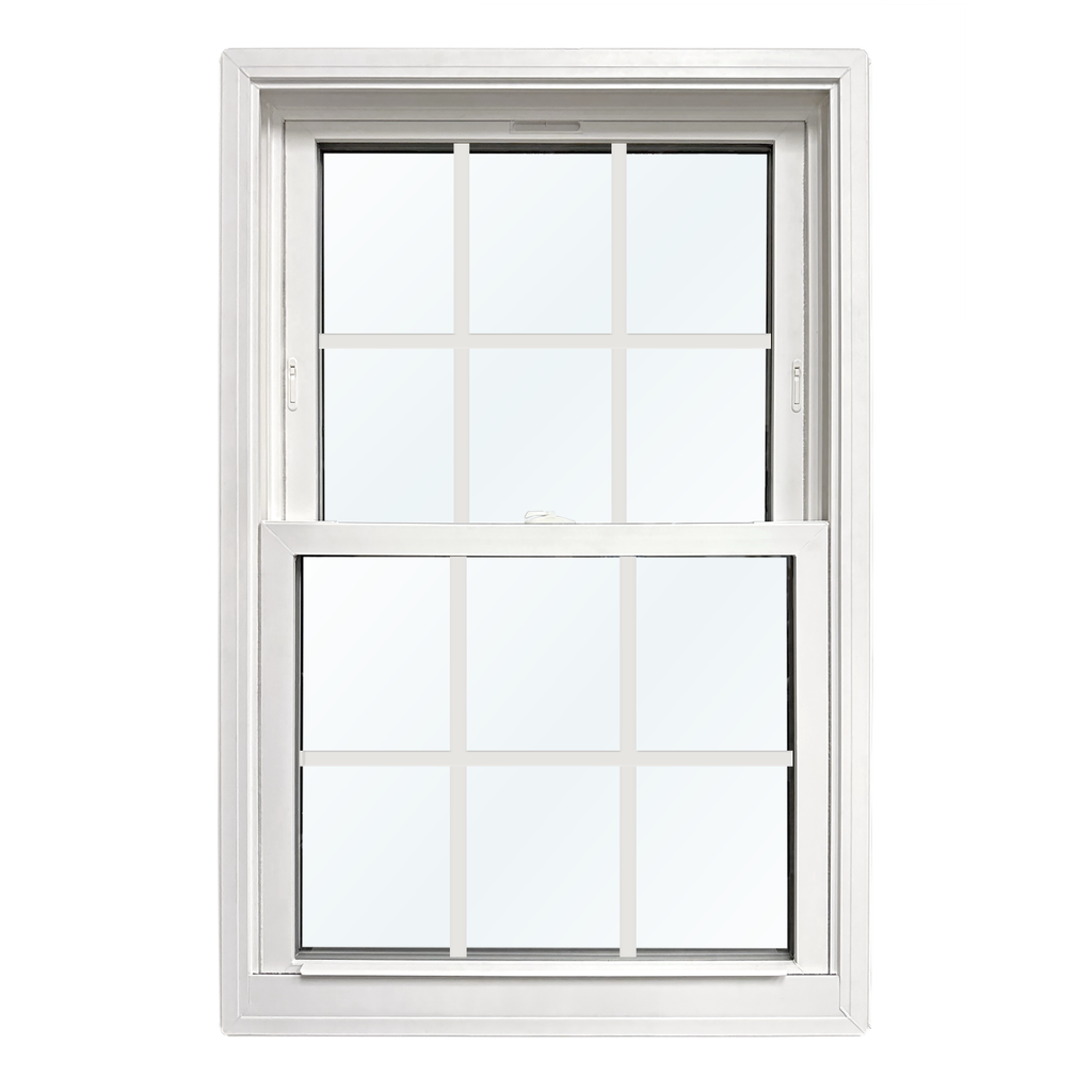 Vinyl New Construction Double Hung Window with Grids