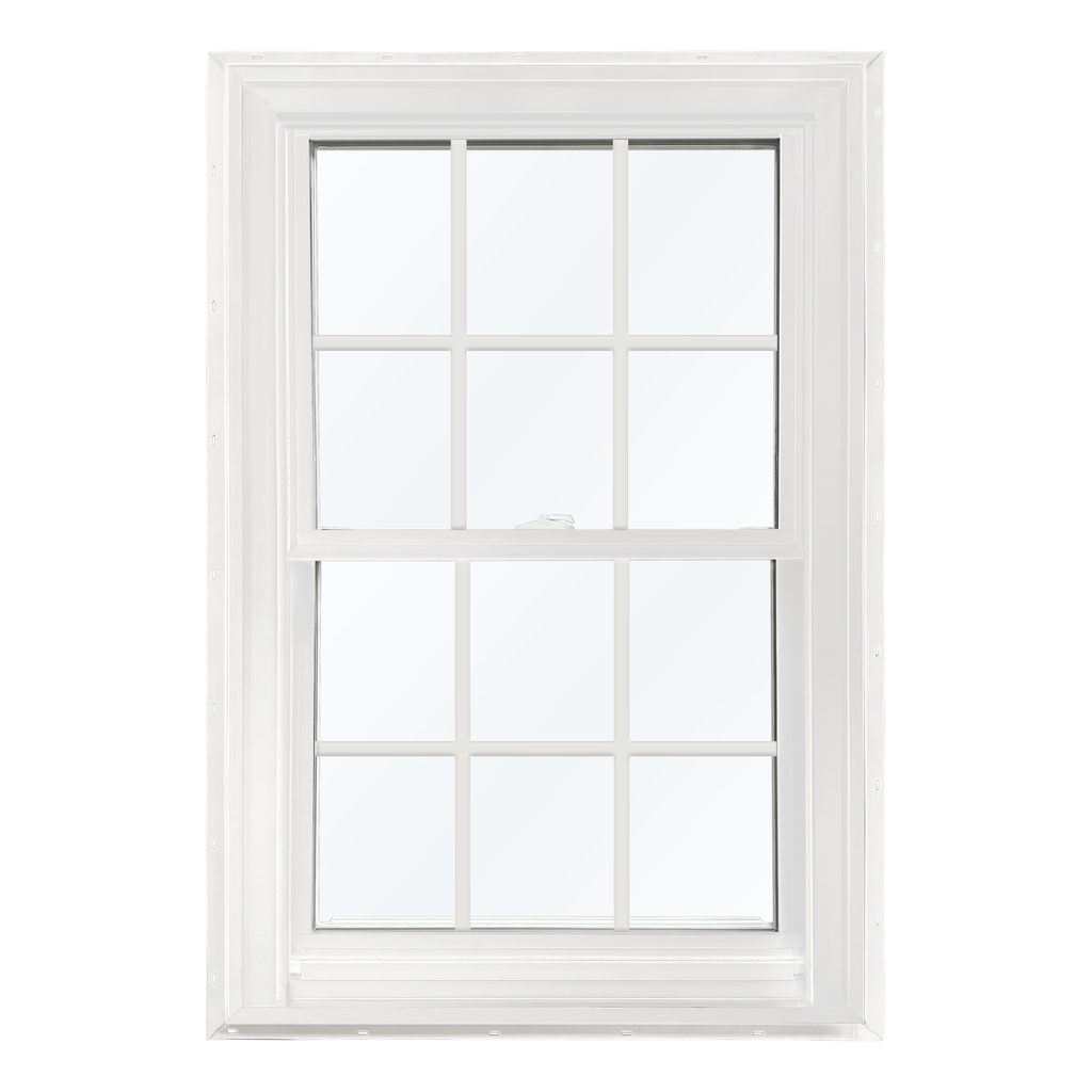 Vinyl New Construction Double Hung Window with Grids