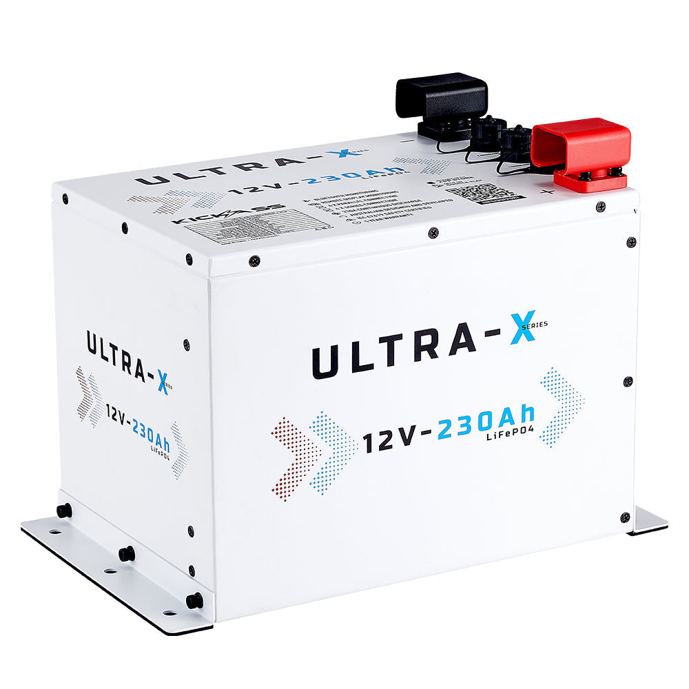 KickAss Smart 12V 230Ah Ultra-X Lithium Compact Deep Cycle Battery LiFePO4 - Arctic White