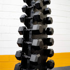 1-10kg Premium Black Hex Dumbbell Set (10 Pair)