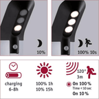 Outdoor Solar Bollard Light Soley IP44 3000K 150lm Motion Sensor