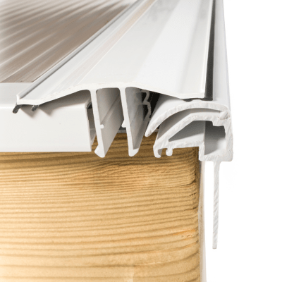Capex Snap Down Gable End Finishing Profile and Glazing Bar (10-25mm) 4m - White