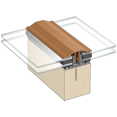 Capex Snap Down (10-25mm) Glazing Bar (3m) - Brown