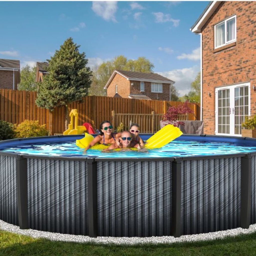 21' x 54" Round Saltwater Friendly Resin Frame Above Ground Downtowner Pool with Lighting