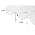Corrugated PVC Roofing Sheet Clear 1m x 950mm x 0.8mm