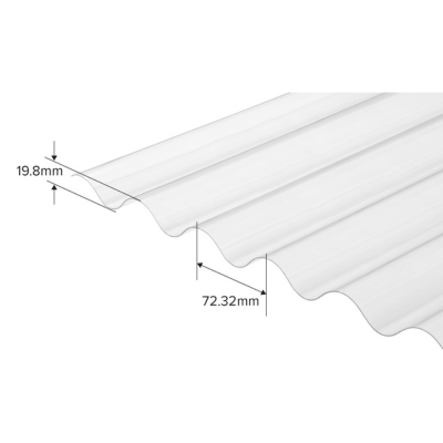 3" PVC Corrugated Heavy Duty Sheeting 1.525m x 762mm x 1.3mm