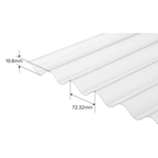 3" PVC Corrugated Heavy Duty Sheeting 2.440m x 762mm x 1.3mm