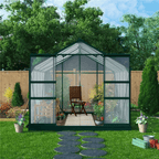 Harvester Walk-In Aluminium Polycarbonate Greenhouse 8ft x 12ft