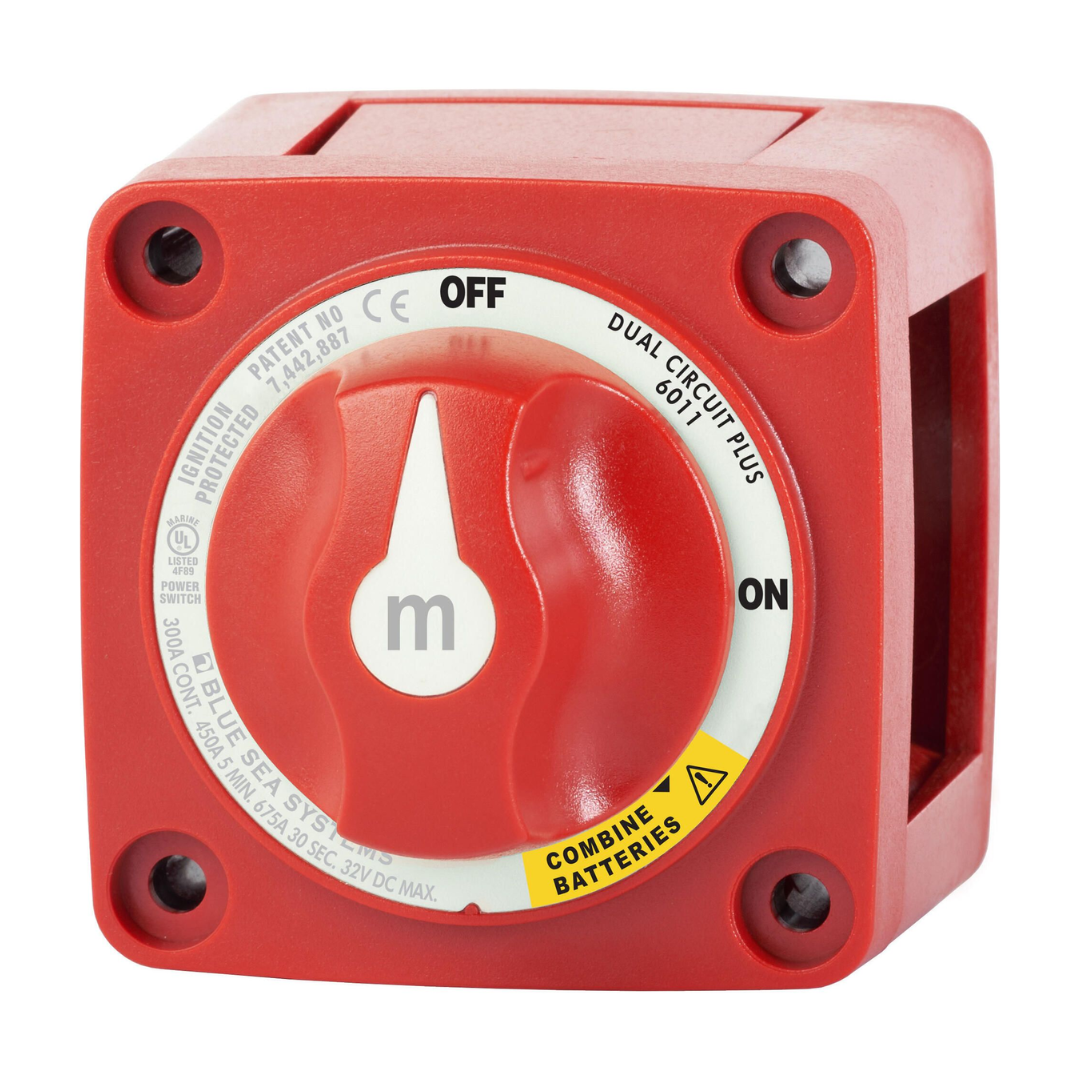 Blue Sea Systems m-Series Mini Dual Circuit Plus™ Battery Switch - Red 6011