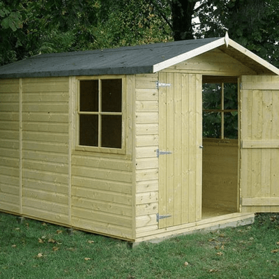 Shiplap 7ft x 10ft Double Door Apex Guernsey Shed w/ Window