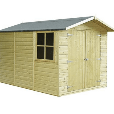 Shiplap 7ft x 10ft Double Door Apex Guernsey Shed w/ Window