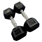 Muscle Motion Rubber Hex Dumbbell Set With 2 Tier Rack (5kg To 40kg) (12 Pairs)
