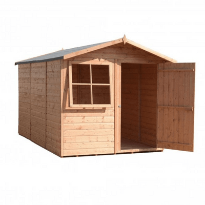 Shiplap 7ft x 10ft Single Door Apex Barraca Shed w/ Window