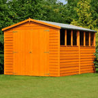 Overlap Double Door Shed w/ Windows - All Sizes