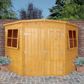 Shiplap Double Door Corner Shed w/ Windows - All Sizes