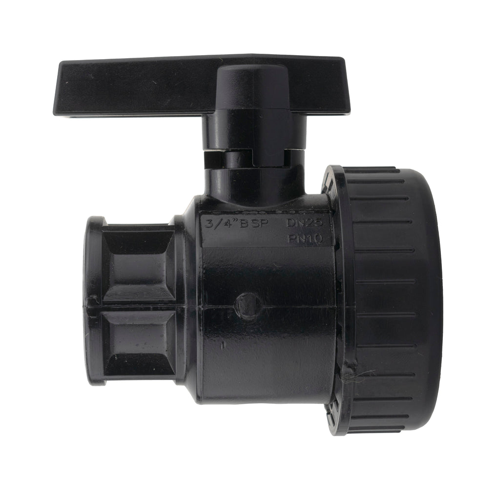 ¾” BSP Water Butt Fitting with Full Flow PP Valve and 20mm MDPE Fitting