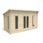 Forest Arley 6m x 3m Cabin - Pent Roof, Double Glazed 24kg Polyester Felt (No Underlay)