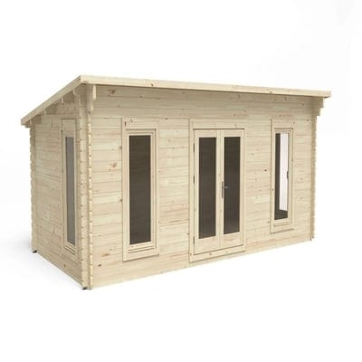 Forest Arley 6m x 3m Cabin - Pent Roof, Double Glazed 24kg Polyester Felt (No Underlay)