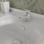 Eco Mono Basin Mixer Tap with Push Button Waste - Chrome