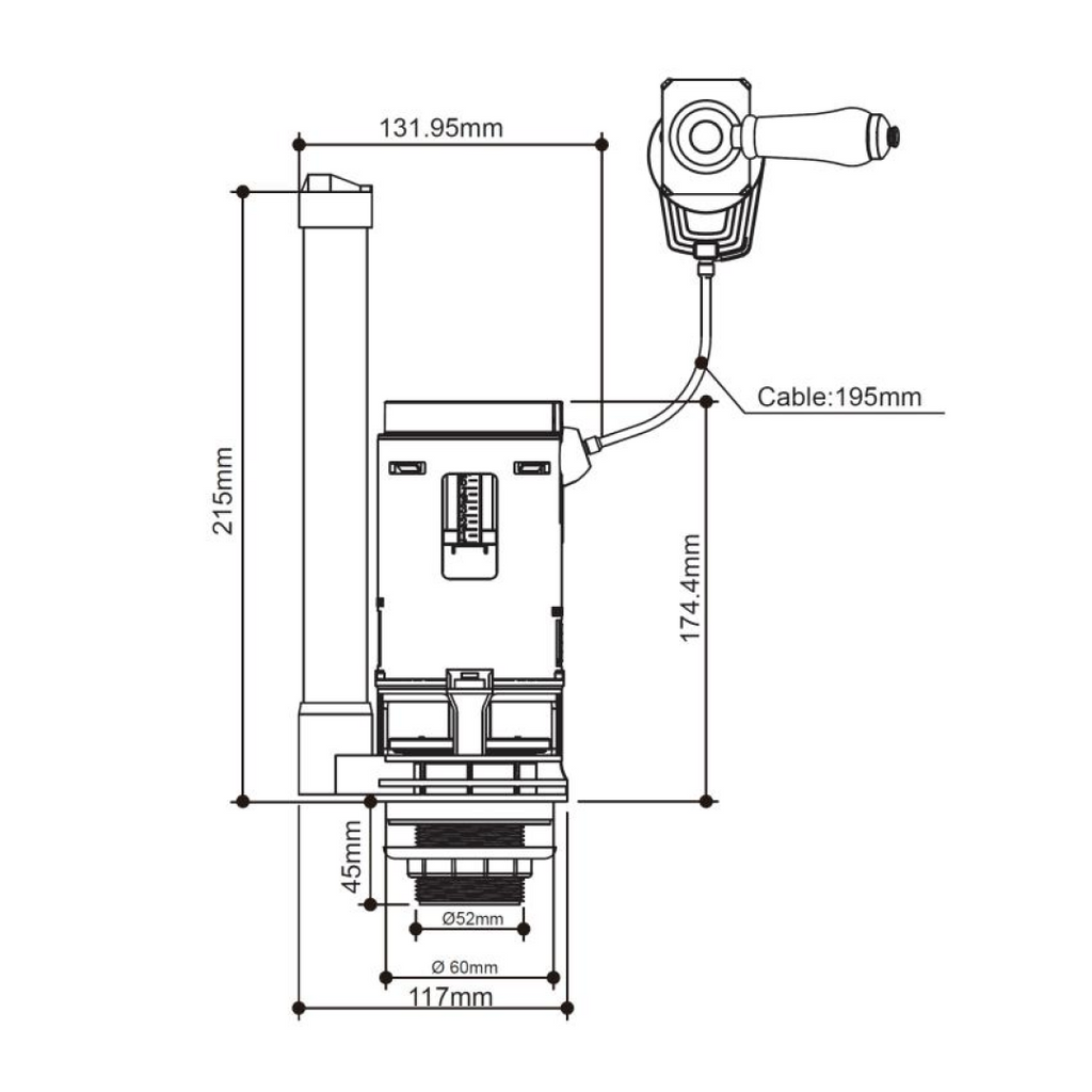 Flow Traditional Flush Valve - Ceramic Lever