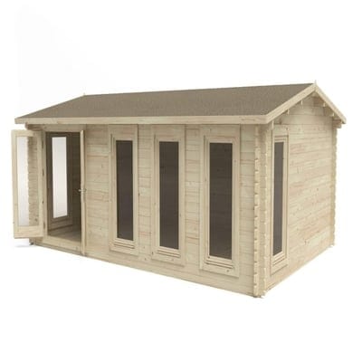 Forest Blakedown 6m x 4m Log Cabin - Apex Roof, Double Glazed Felt Shingles (Plus Underlay)