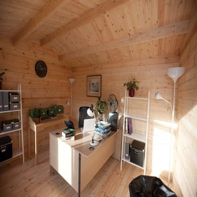 Forest Chiltern 4m x 3m Log Cabin - Apex Roof, Single Glazed 24kg Felt (No Underlay)