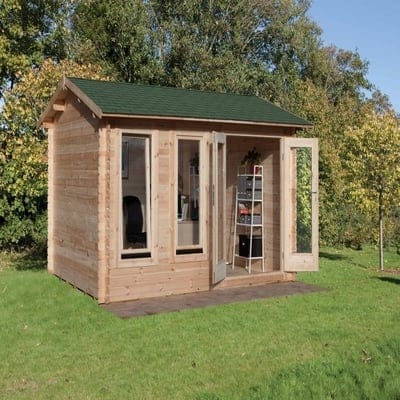 Forest Chiltern 4m x 3m Log Cabin - Apex Roof, Double Glazed with Felt Shingles and Underlay