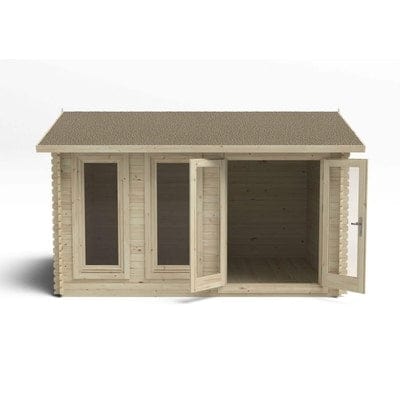 Forest Chiltern 4m x 3m Log Cabin - Apex Roof, Single Glazed with Felt Shingles and Underlay