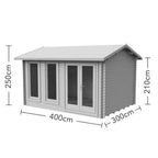 Forest Chiltern 4m x 3m Log Cabin - Apex Roof, Single Glazed with Felt Shingles and Underlay