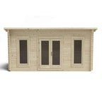 Forest Elmley 5m x 3m Log Cabin - Pent Roof, Double Glazed 24kg Polyester Felt (No Underlay)