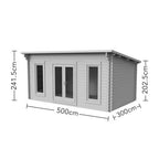 Forest Elmley 5m x 3m Log Cabin - Pent Roof, Double Glazed 24kg Polyester Felt (No Underlay)