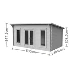 Forest Elmley 5m x 3m Log Cabin - Pent Roof, Double Glazed Polyester Felt (Plus Underlay)