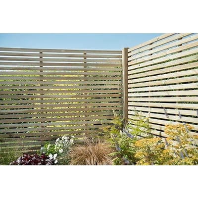 Forest 6ft x 5ft Pressure Treated Contemporary Slatted Fence Panel