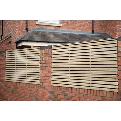 Forest 6ft x 5ft Pressure Treated Contemporary Double Slatted Fence Panel
