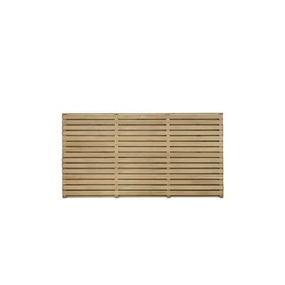 Forest 6ft x 5ft Pressure Treated Contemporary Double Slatted Fence Panel
