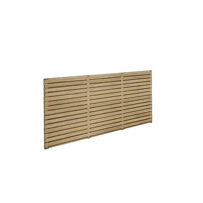 Forest 6ft x 6ft Pressure Treated Contemporary Double Slatted Fence Panel