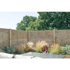 Forest 6ft x 5ft Pressure Treated Contemporary Double Slatted Fence Panel